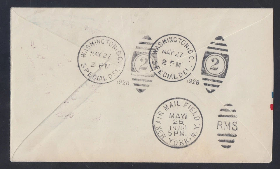 US C10a FDC Green Express 1928 Cancel, VF Nickles Cover, No Tab CV $800 - Image 2 of 2