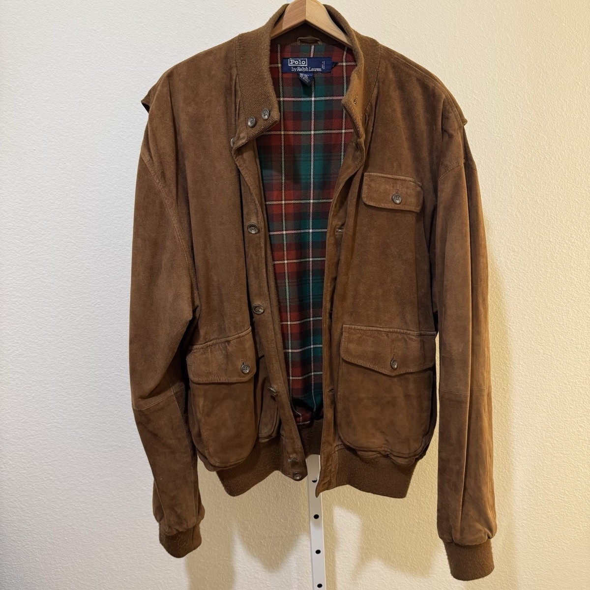 ジャケット・アウター Polo Ralph Lauren Suede Leather Jacket VTG Polo Ralph Lauren Suede Leather Bomber Jacket Mens Large Brown