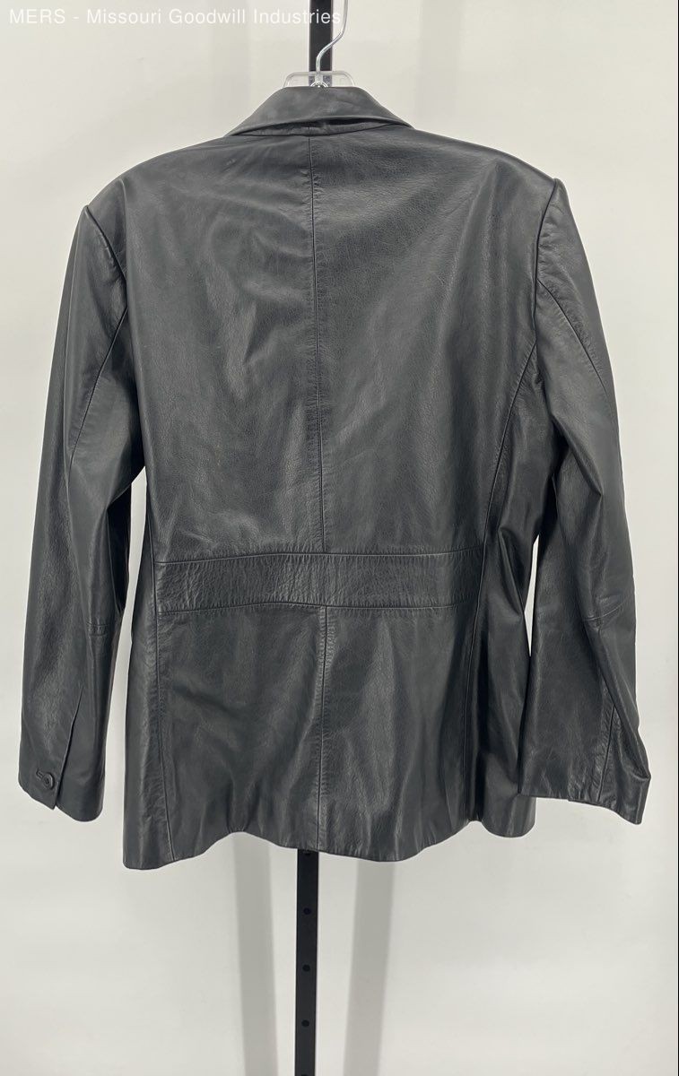 Murano Black Solid Genuine Leather Jacket Outerwe… - image 2