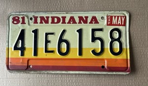 1981 Indiana Hoosier License Plate 41E6158