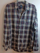 The Gap Button Down Dress Shirt L Brown Plaid Country Outdoor Hiking Trails 