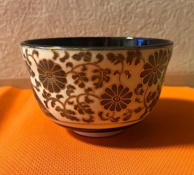 Tea Utensils Golden arabesque matcha bowl