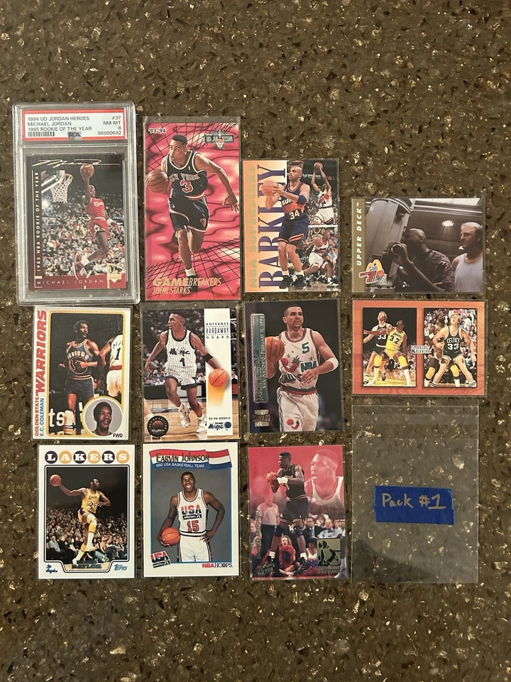 Michael Jordan Julius Erving Larry Bird Magic Johnson ¡11 paquetes de cartas! Topps 1970 Foto 2 de 4