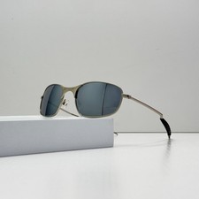 Oakley Square Wire 1.0 Sunglasses Silver Frame Black Lens New