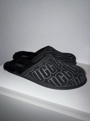UGG Hausschuhe 42 UK 8 Schwarz Leder Unisex Schuhe Slipper