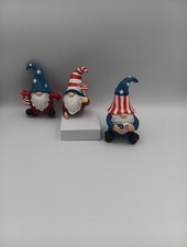 Set Of 3 Patriotic Garden Gnome Decorations Free Shipping T1797
