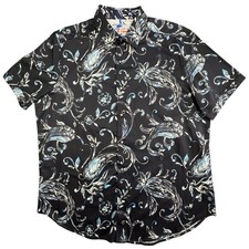 Robert Graham Stokes Short Sleeve Shirt Mens XL Dark Navy Paisley NEW 188