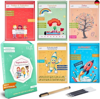 Filapen® Magische Vorschulhefte ab 4 Jahren ? 5 Übungshefte + Stift (
