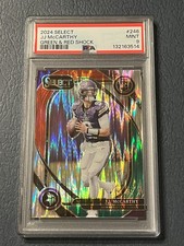 2024 PANINI Select Prizm J.J. McCarthy #246 Rookie Green & Red Shock RC PSA 9