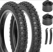 Hycline Kids Bike Replacement Tires Set: 2-Pack 12.5x2.125 inch, black 