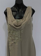 JJ's House Women's Cytherea Sheath Sequin Chiffon Dress AR8 Taupe Size 14