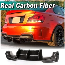 Fit For BMW E82 1M Coupe 2011-2016 Real Carbon Rear Bumper Diffuser Lip Spoiler