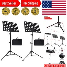 Sheet Music Stand, 2 Pack Adjustable Music Stand with Carrying Bag, Professio...
