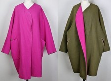 HERMES Wool Cashmere Reversible Coat Size 40