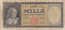 1000 Lire 1947 Italien Italia Geldschein Banknote - (13)