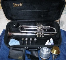 Bach TR400 Bb Trumpet : BUNDLE! Hard Case, Monnette 2 • Intermediate • Silver