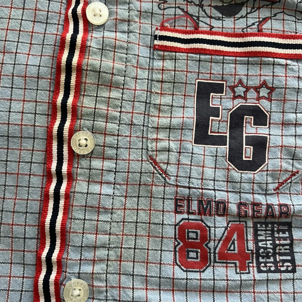 Camisa De Colección Y2K Plaza Sésamo Elmo Gráfico Cuello Niño Pequeño Talla 4T Foto 3 de 4