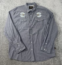 Howler Bros Gaucho Snapshirt Mens XL Embroidered Thunder Lightning Pearl Snap