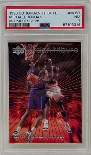 Michael Jordan 1996 UD Tribute MJ Impressions Bulls Basketball Card #MJ5 PSA 7