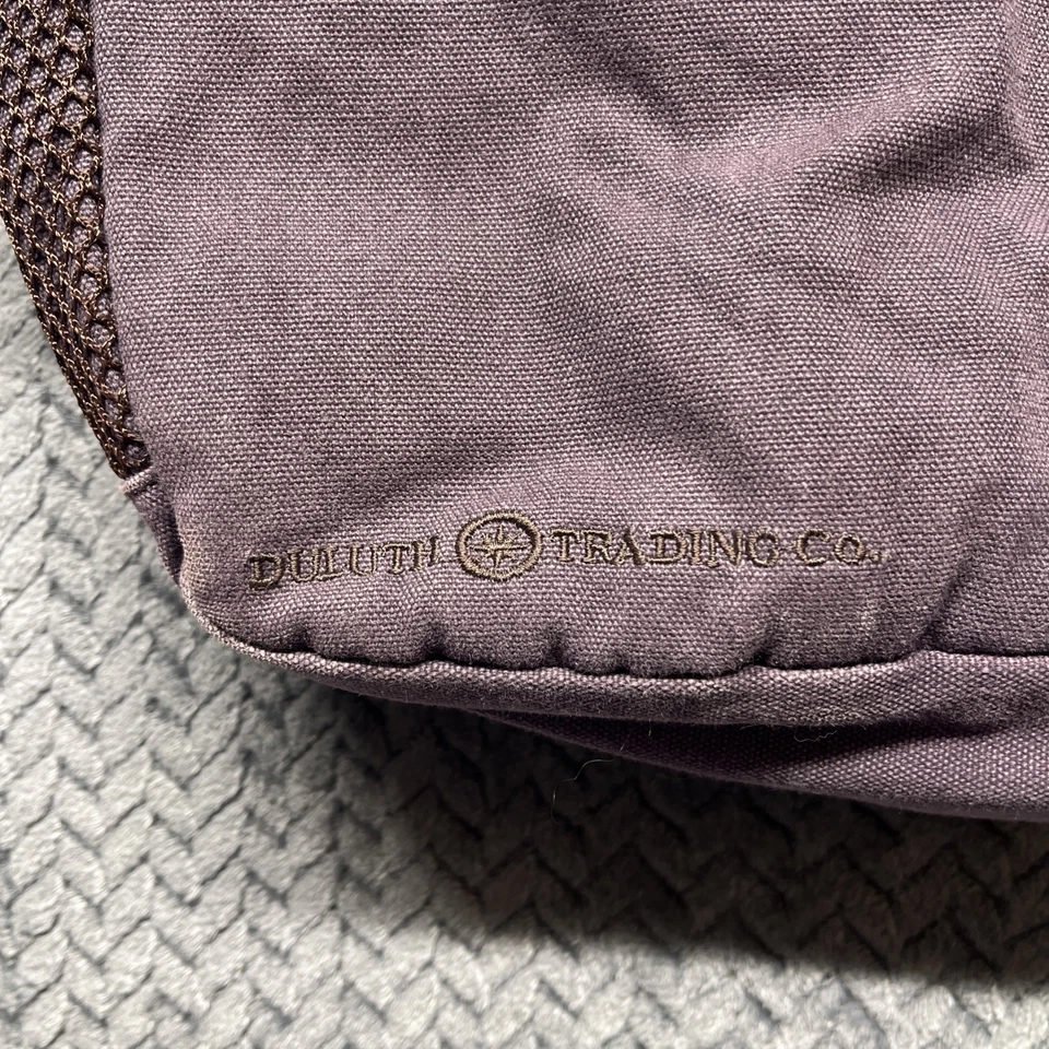 Duluth Trading Co Canvas Tote  Pockets Shoulder Bag Dusty Purple Brown - Image 2 of 4