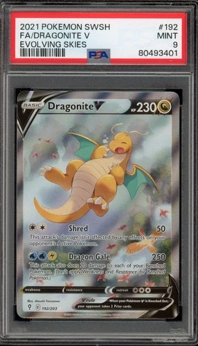 Pokemon Dragonite V Evolving Skies Full Alt Art #192 PSA 9 Mint