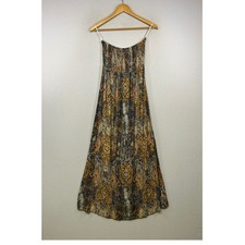Boho Festival Forever 21 Womens Small Multicolor Geometric Smocked Maxi Dress