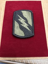 US ARMY 155th Armored Brigade OD Green Black BDU uniform patch vintage NOS