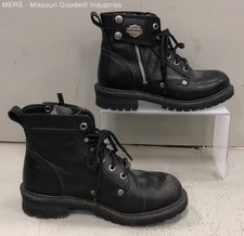Harley Davidson Women Black Motorcycle Riding Boots s - US 6.5