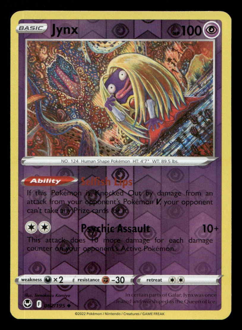Jynx Reverse Holofoil SWSH12: Silver Tempest 062/195 LP Pokemon