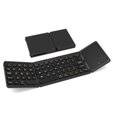 Foldable Bluetooth Keyboard with Touchpad - Portable Wireless Keyboard, Recha...