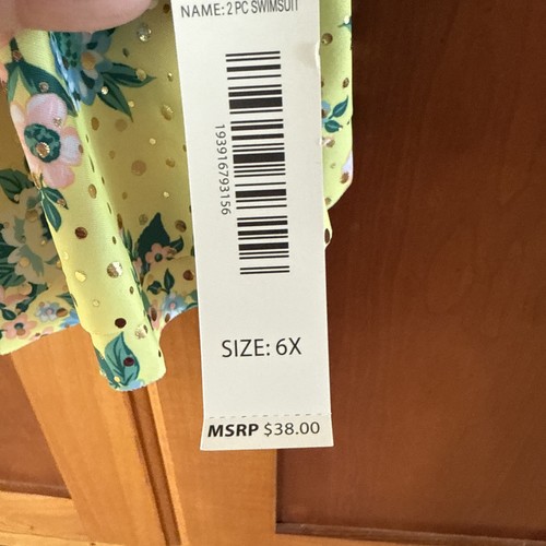 Nicole Miller Girls Two-Piece Bikini Set Yellow Floral UPF +50 New  - Picture 3 of 7