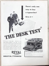 1937 magazine ad for Royal Typewriters - How to buy ... Give it the Desk Test thumbnail