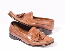 G.H. Bass Co. Weejuns Brown Leather Penny Loafers Braided Men's Dress Shoes