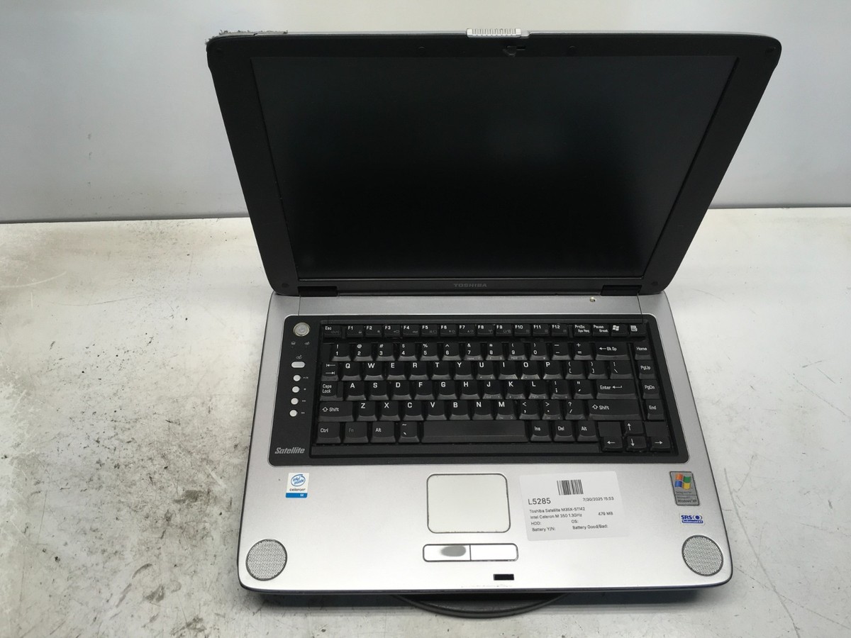 Toshiba Satellite M35X-S1142 Intel Celeron M 350 1.3GHz 479 MB NO