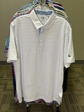 NWT MEN'S PUMA MATTR TUCKER POLO, SIZE: L, COLOR: WHITE GLOW/ZEN BLUE M10.23 