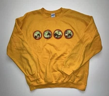 Junk Food Sweatshirt The Beatles Crewneck Casual Medium Yellow Vintage 