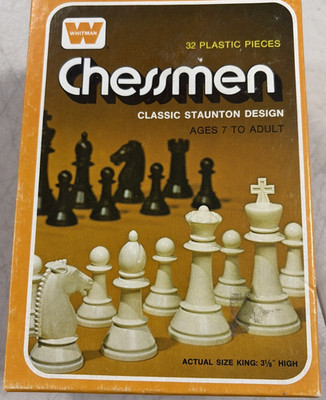 Whitman Vintage Chessmen #4690 32 Plastic Pieces Classic Staunton Design 1974