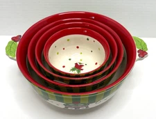 TEMPTATIONS By Tara Winter Whimsey Nesting Mixing Serving Bowls--Set of 4--NEW