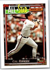 #400 Cal Ripken, Baltimore Orioles - All-Star 1992 Topps Gold Winner base