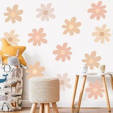 12 Sheet Daisy Wall Sticker Decal Removable Cute Daisy Light Color Bobo Style