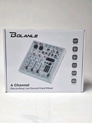 Bolanle 4-channel Mixer Professional Audio Mixer with Built-in Sound Card 