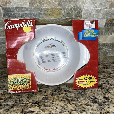 #ad NIB Campbell#x27;s Vintage Green Bean Casserole Dish 2006 Limited Edition 10.75x7.7 $30.00