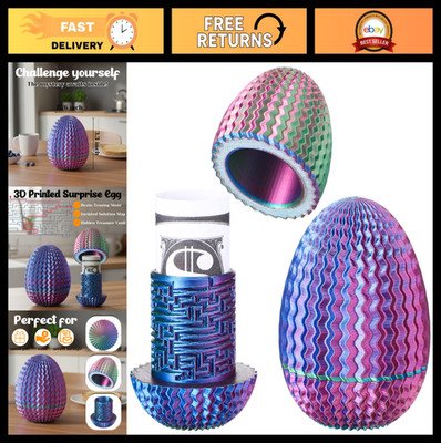 Easter Egg Puzzle Box Set - 4 Hidden Compartment Cash Holders for Gifts & Decor