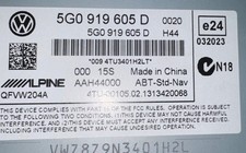 VW Golf Mk7 Alpine Navigation Unit 5G0 919 605 D ABT Std Nav Head Unit