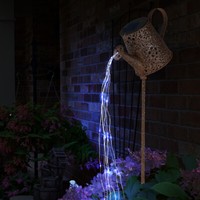 Solarleuchte Solarlampe GießKanne Gartenleuchte Deko Rostfarben Tageslicht Led