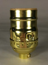 New Short Keyless Lamp Socket, Medium Base (E26), Brass Plated, U.L. #CS348