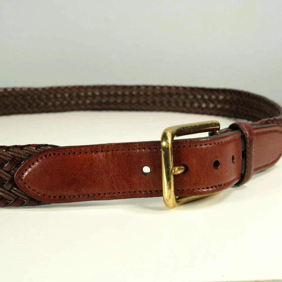 Cinturón de cuero marrón Burberry London - talla 42" - cinturón de cuero trenzado Foto 3 de 4