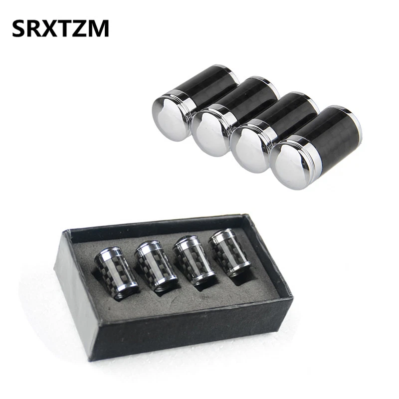 4* Carbon Fiber Car Tire Wheel Valve Stem Caps Fit For BMW BENZ TOYOTA TS - Image 3 of 4
