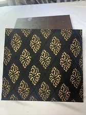 Large Photo Album Holds 40 4x6 Photos 11x9.5x2 in. Fabric Cover Brown And Gold