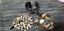 NEW Cookie Lee 3 Cuff Bracelets NWT Beads shells... One Size fit all